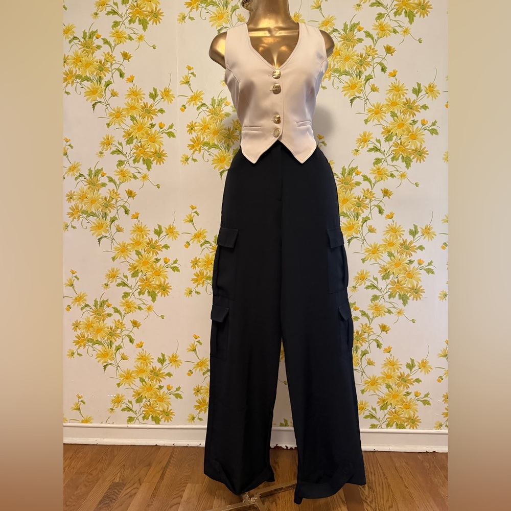 MXM wide leg cargo pants in black size M